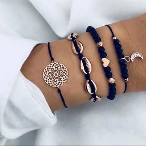 Mandala Heart Moon & Shells Bracelets Set